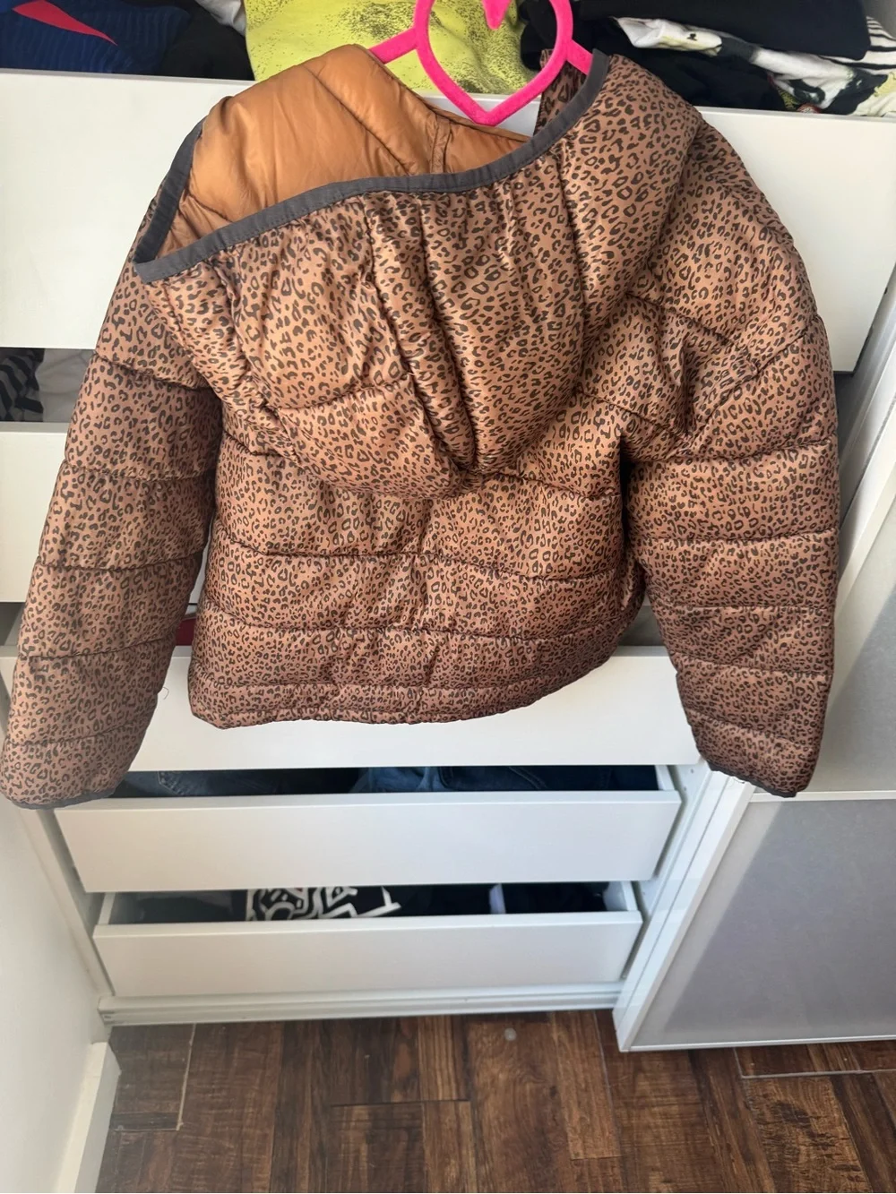 GAP Kids Leopard Print Puffer Jacket - Brown